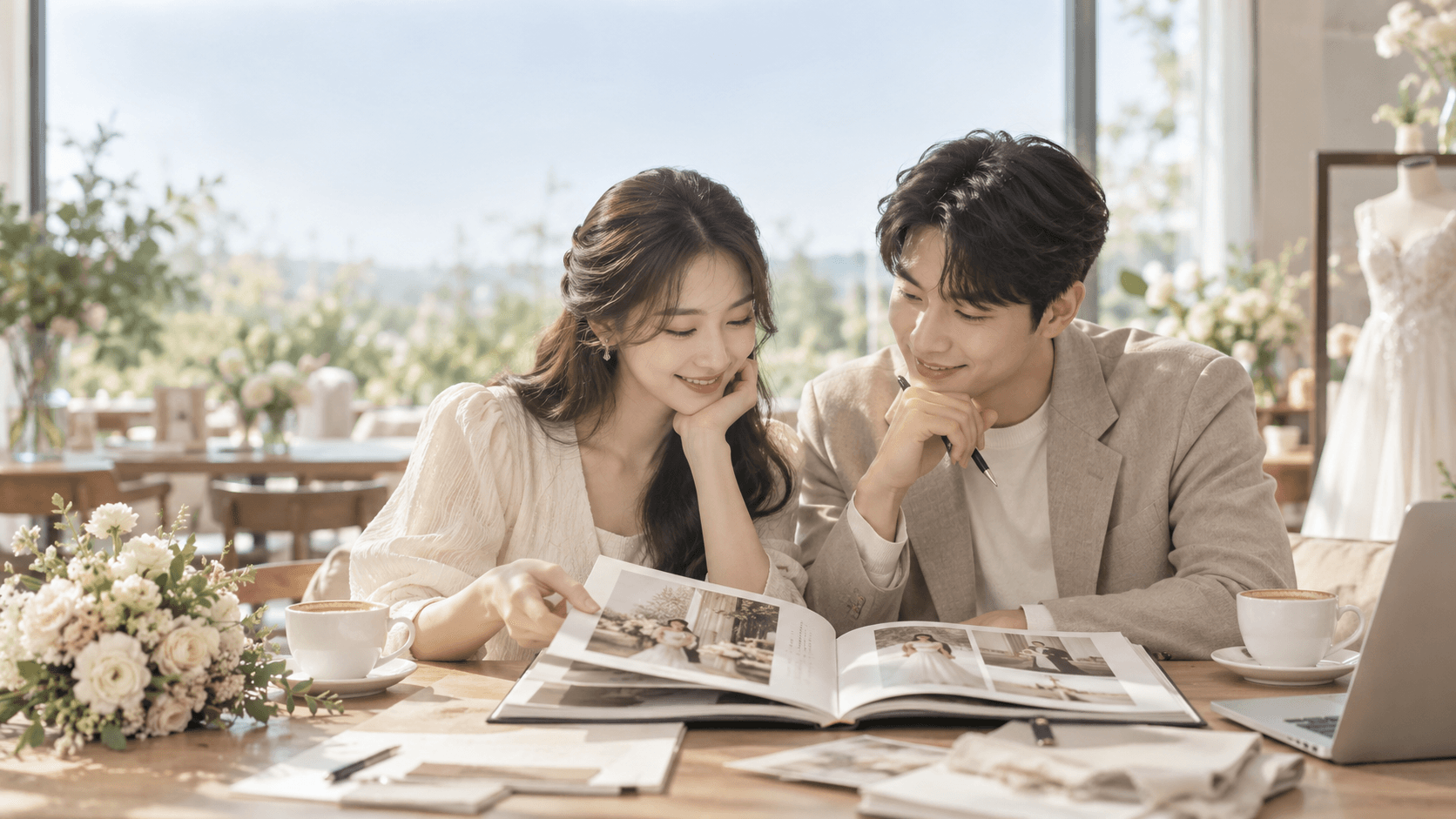 다음 주 웨딩 상담을 준비하는 예비부부